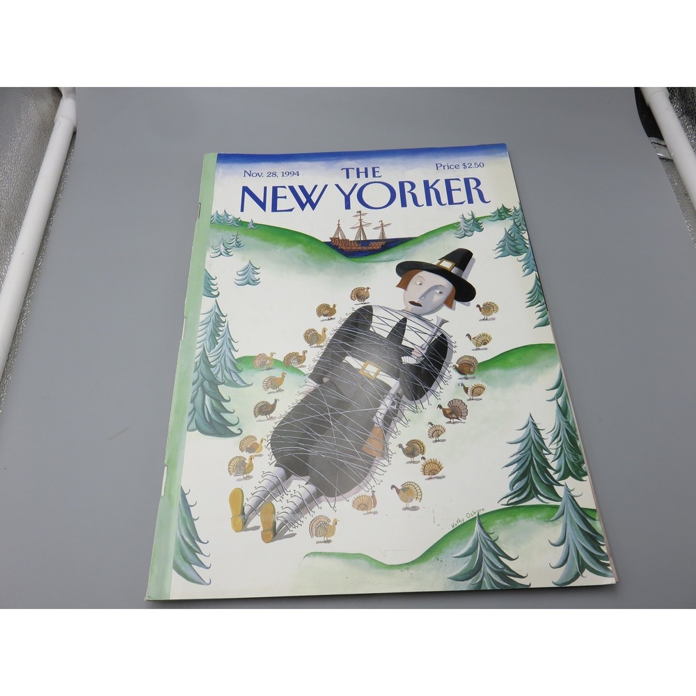 The New Yorker Magazine Nov 28 1994 Kathy Osborn Pilgrim Turkey Cover Vintage